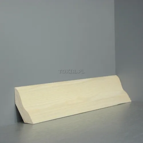 Listwa przypodłogowa drewniana profil 40 jesion jasny. Wysokość 4cm, szerokość 2,6cm.